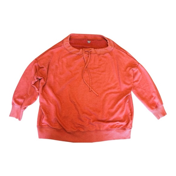 Aerie Warm Rust/Light Red Pullover Wide Neck Oversized Sweatshirt Size XL - Picture 1 of 7